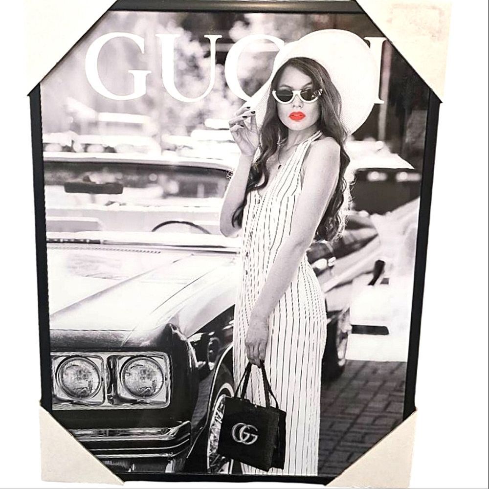 At Home Gucci Luxury Glam Shop Framed Wall Decor